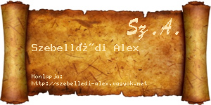 Szebellédi Alex névjegykártya