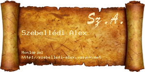 Szebellédi Alex névjegykártya